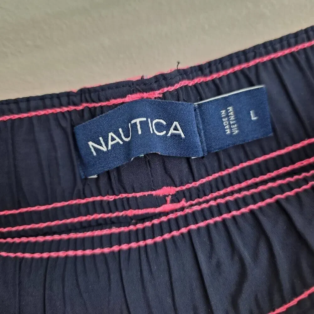 Nautica Neon Color Block Swim Shorts 90s Retro Pink Yellow Blue Board Shorts